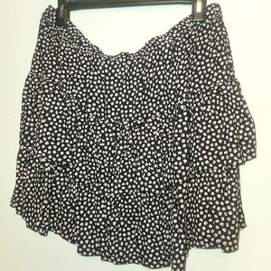 SO Brand Ruffled Mini Skirt with Flowers